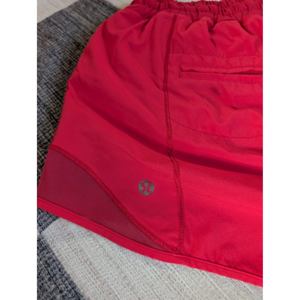 Lululemon Hotty Hot High-Rise Lined Shorts Red Size 10 Athletic Running Gym - Picture 4 of 5
